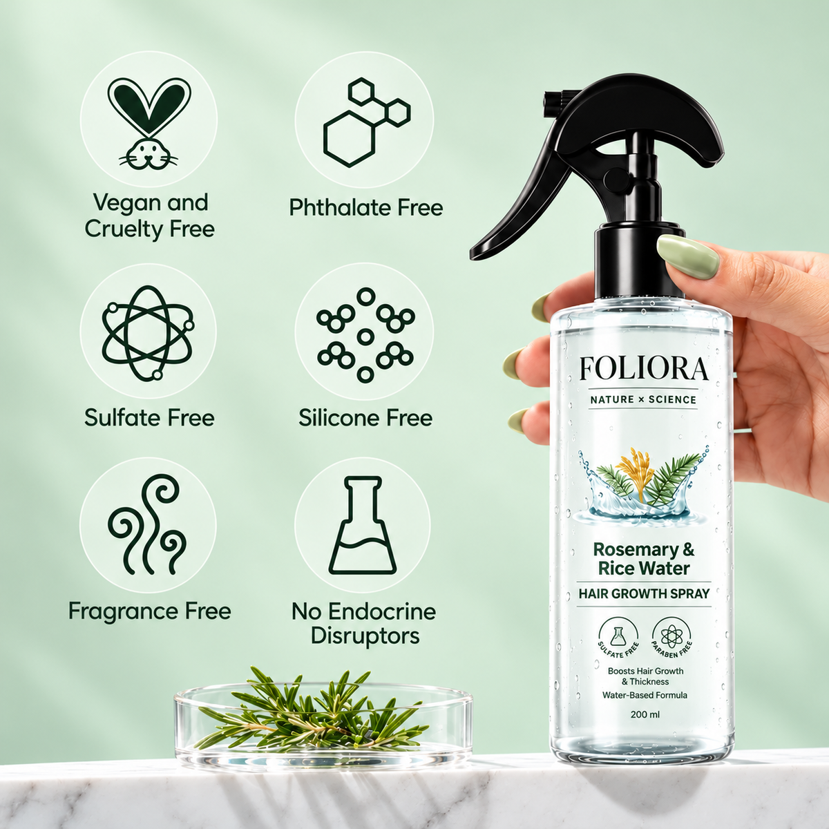 Rosemary & Rice Water Hair Growth Spray